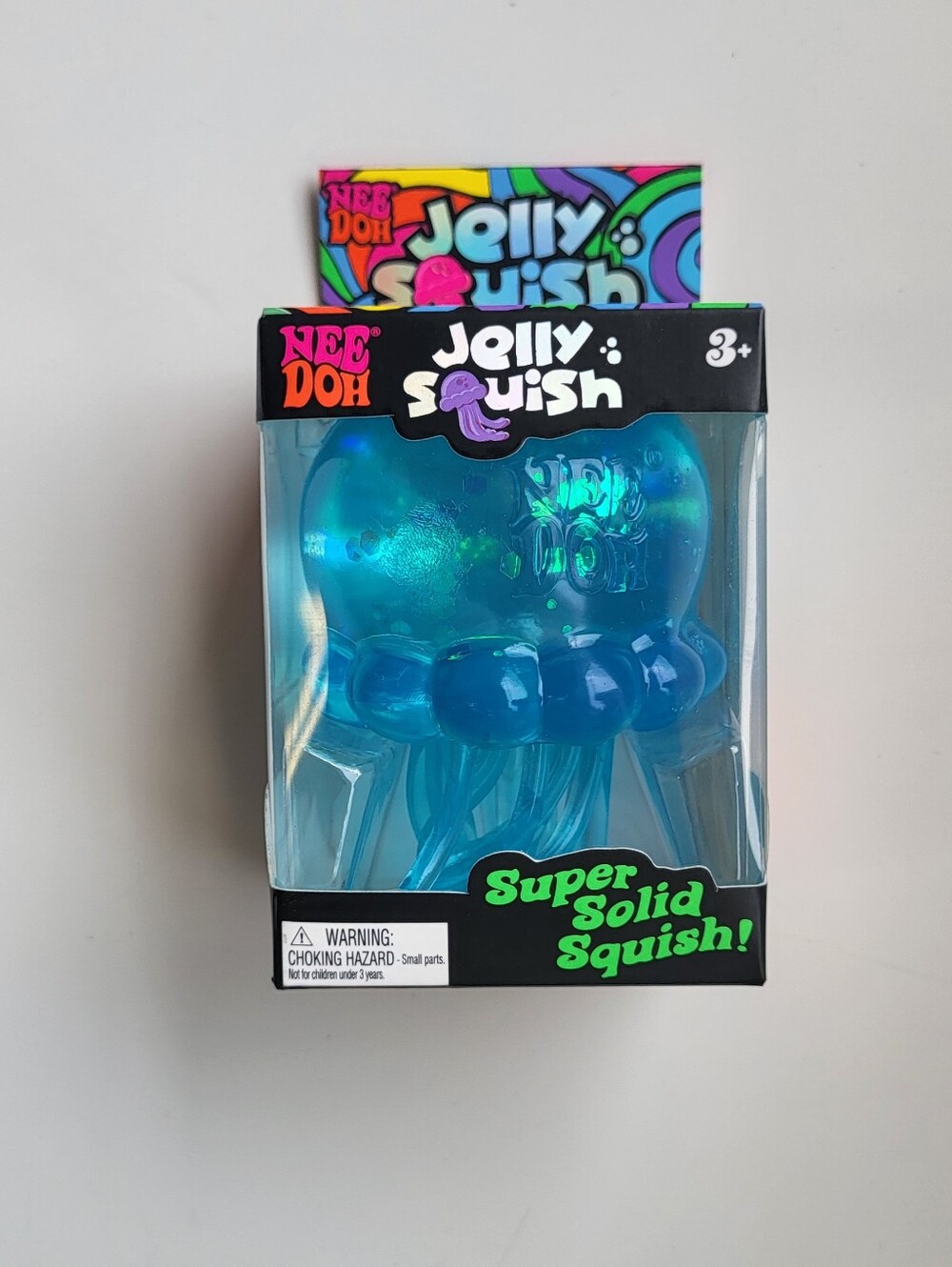 Authentic NeeDoh Jelly Squish Fidget Squishy RARE Nee Doh - BLUE